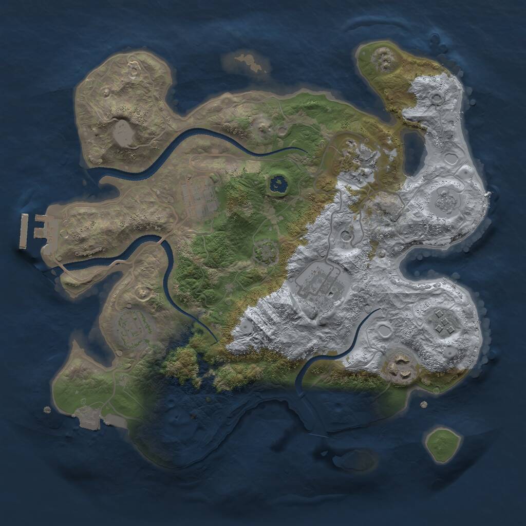 Rust Map: Procedural Map, Size: 3000, Seed: 1413206093, 11 Monuments