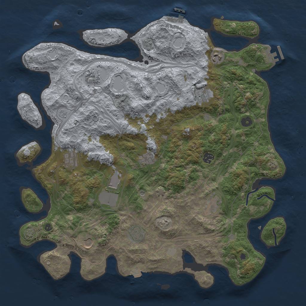 Rust Map: Procedural Map, Size: 4300, Seed: 668396031, 19 Monuments