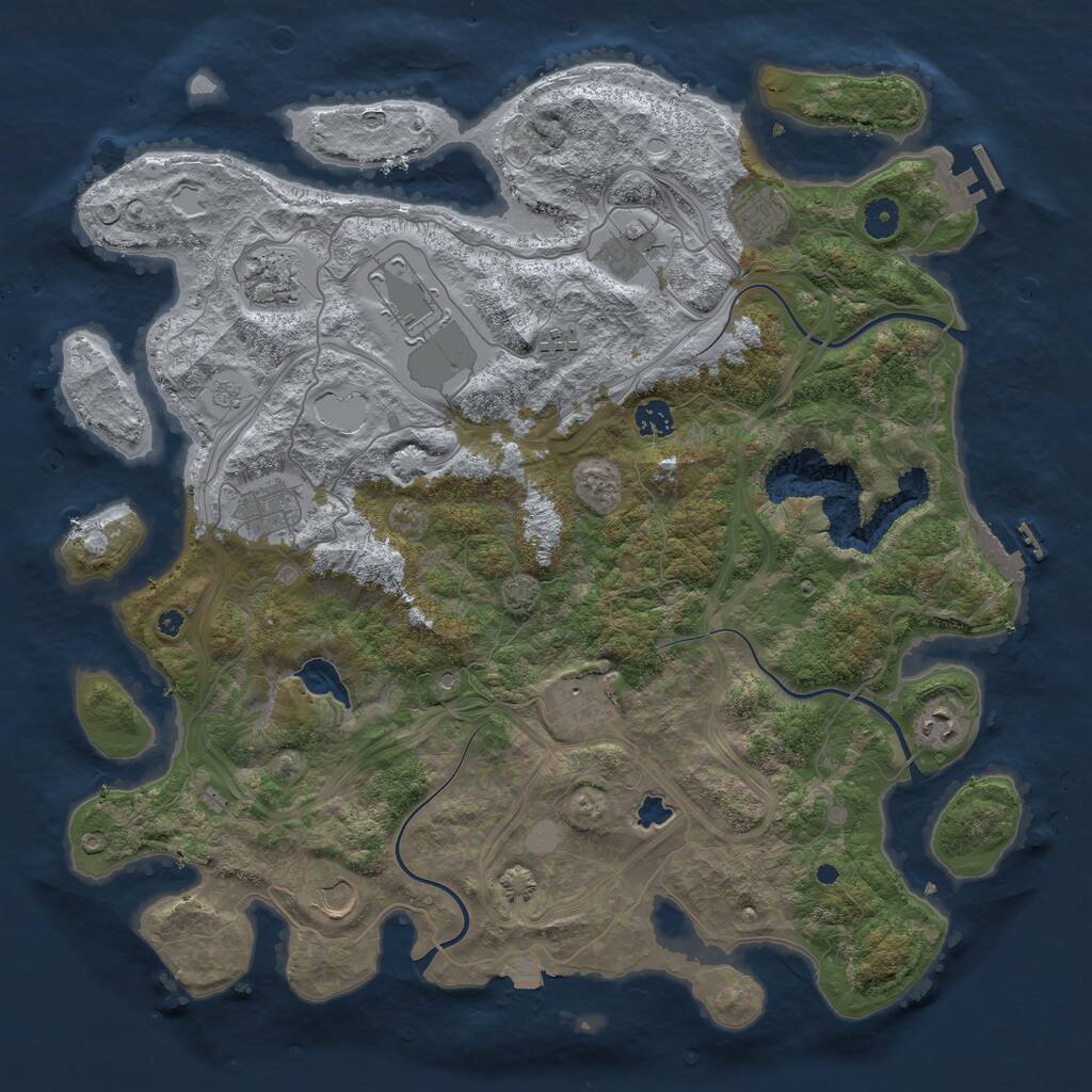 Rust Map: Procedural Map, Size: 4300, Seed: 668396031, 16 Monuments