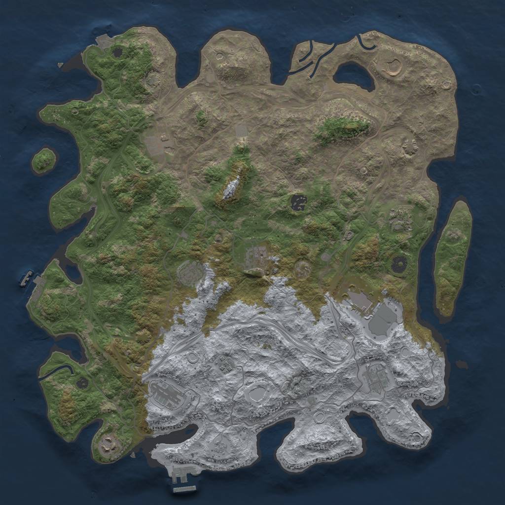 Rust Map: Procedural Map, Size: 4500, Seed: 56969, 19 Monuments