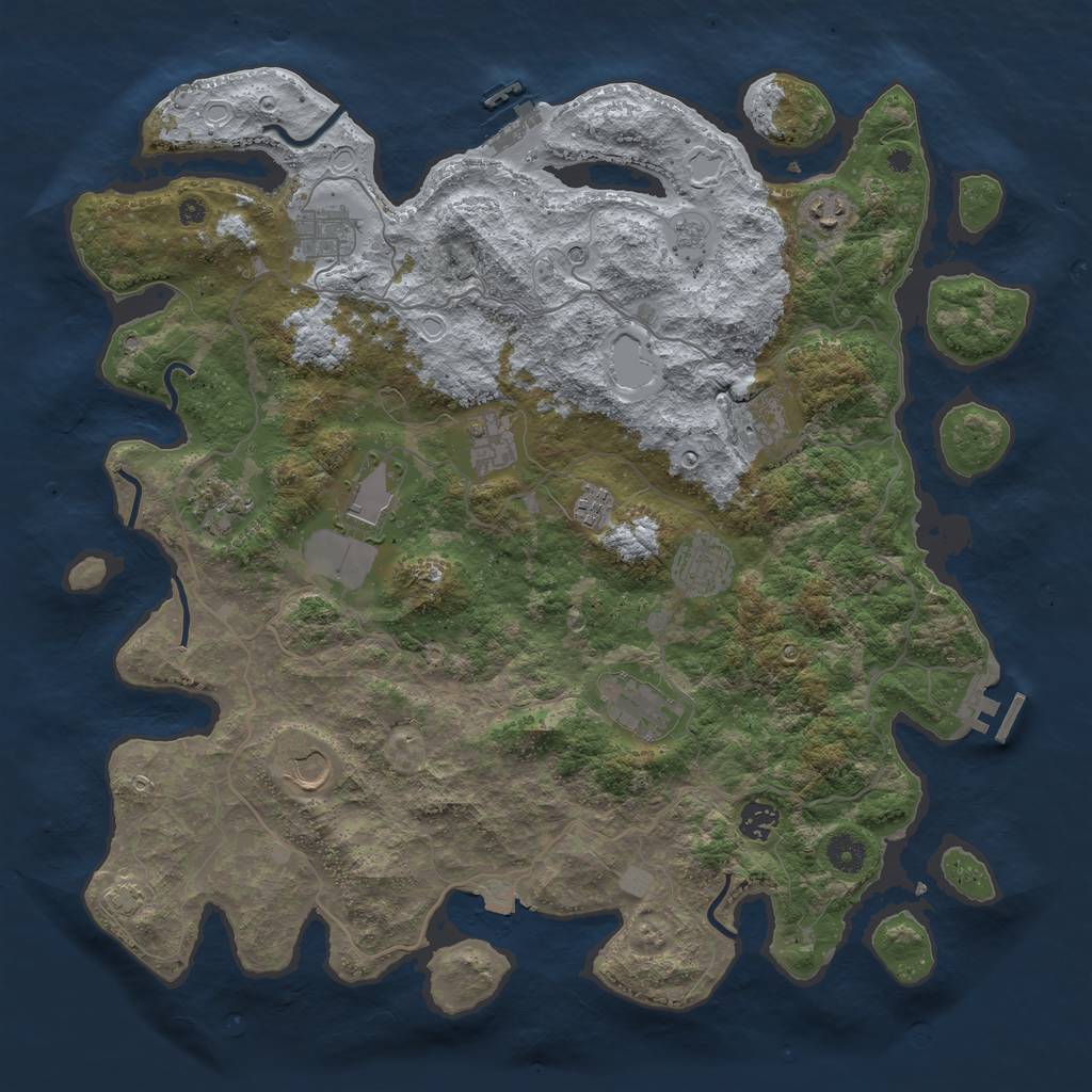 Rust Map: Procedural Map, Size: 4200, Seed: 39439, 19 Monuments