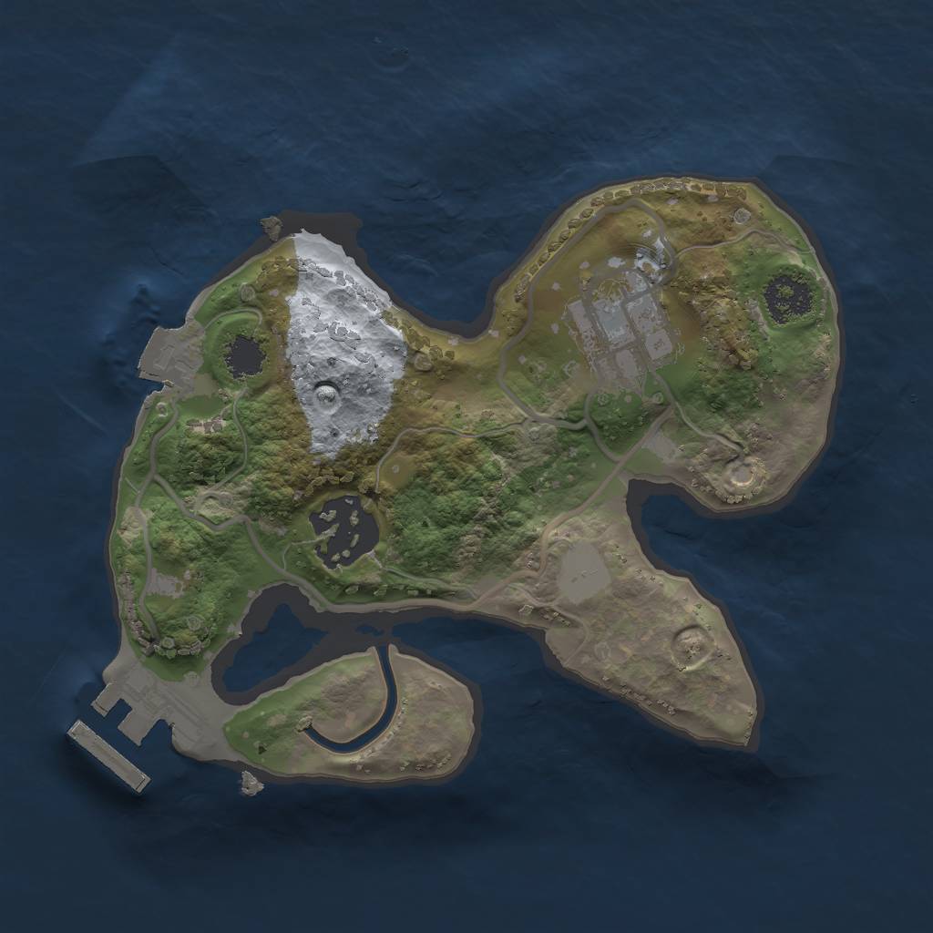 Rust Map: Procedural Map, Size: 2000, Seed: 243188580, 6 Monuments