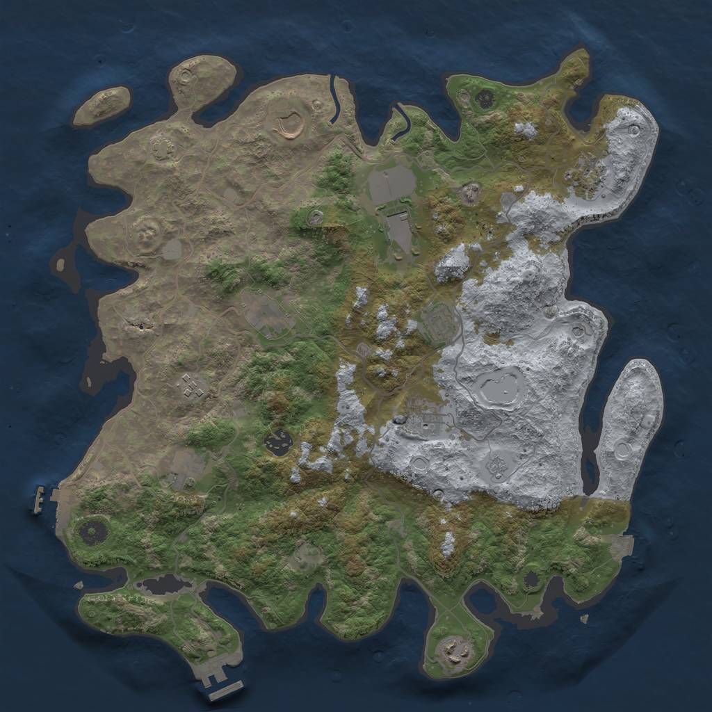 Rust Map: Procedural Map, Size: 4000, Seed: 2143638282, 18 Monuments