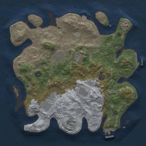 Thumbnail Rust Map: Procedural Map, Size: 3500, Seed: 77662829, 16 Monuments