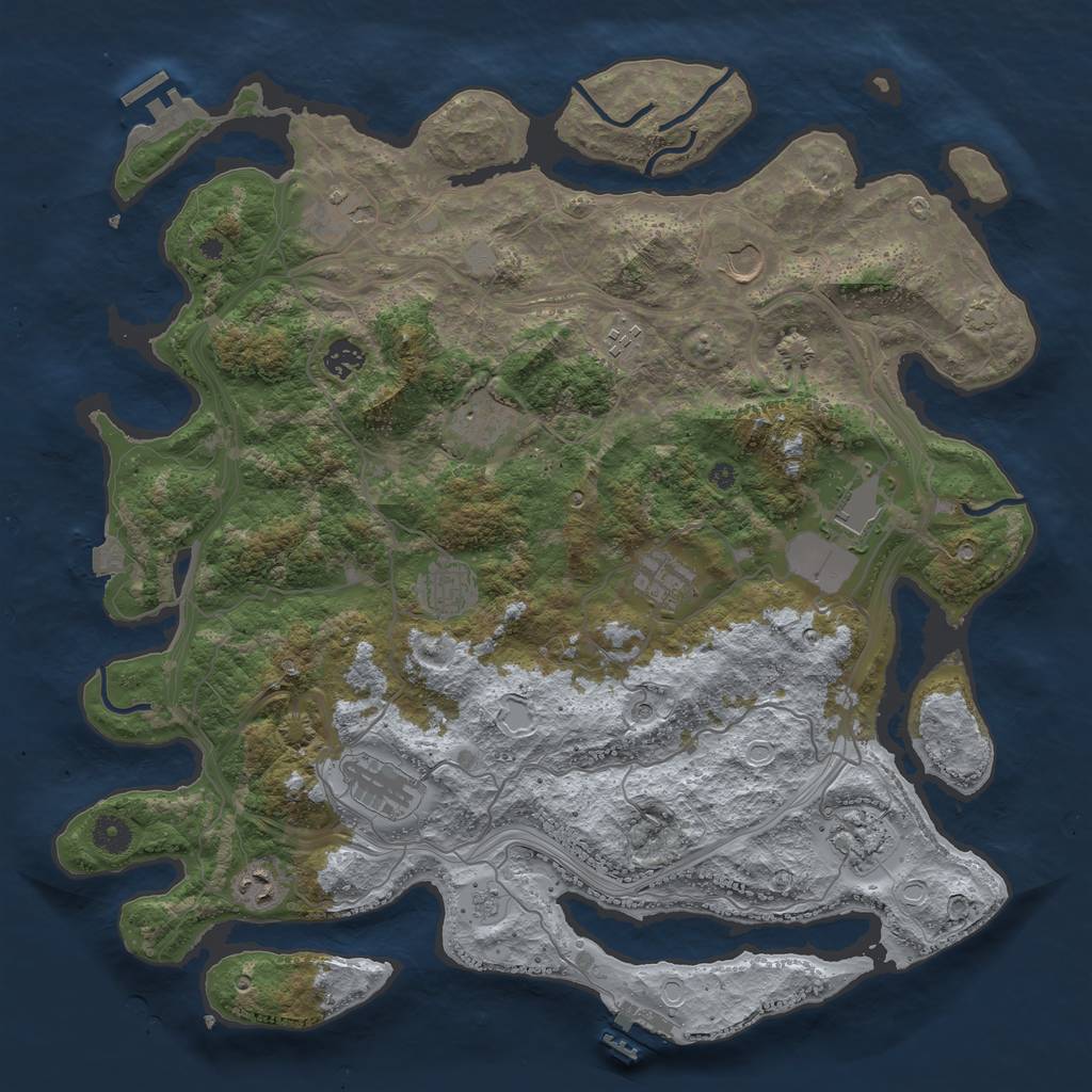 Rust Map: Procedural Map, Size: 4250, Seed: 1019403635, 19 Monuments