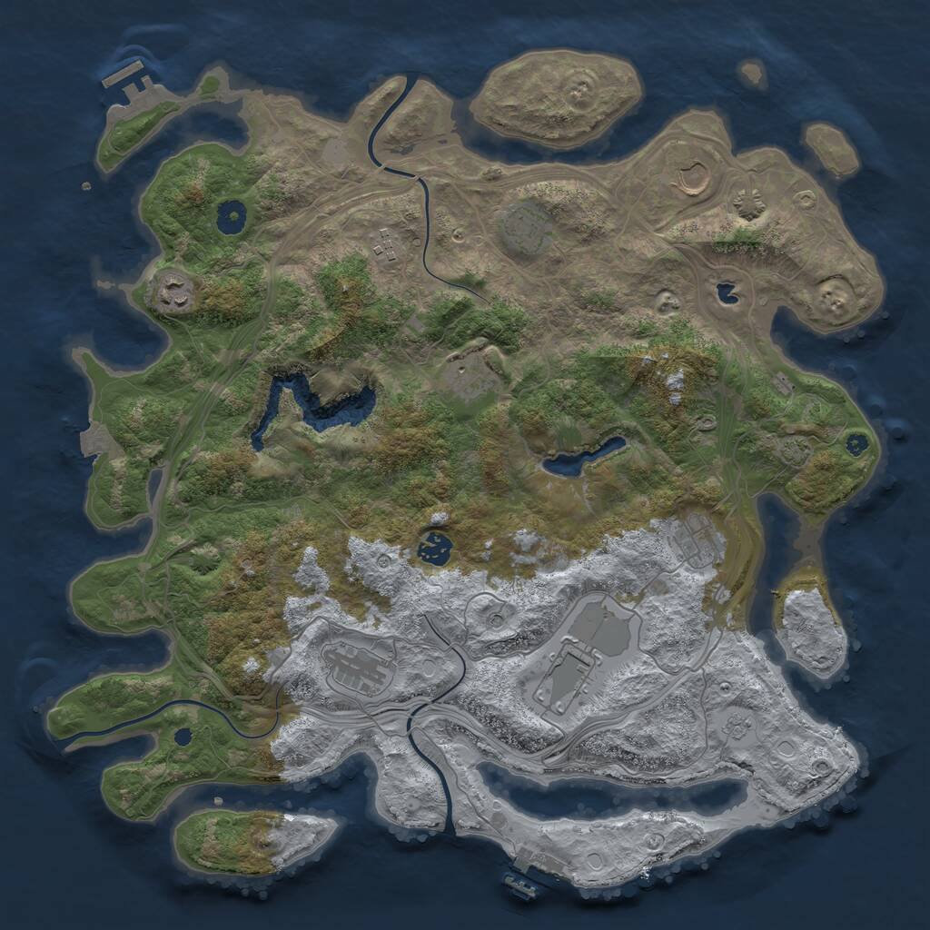 Rust Map: Procedural Map, Size: 4250, Seed: 1019403635, 17 Monuments