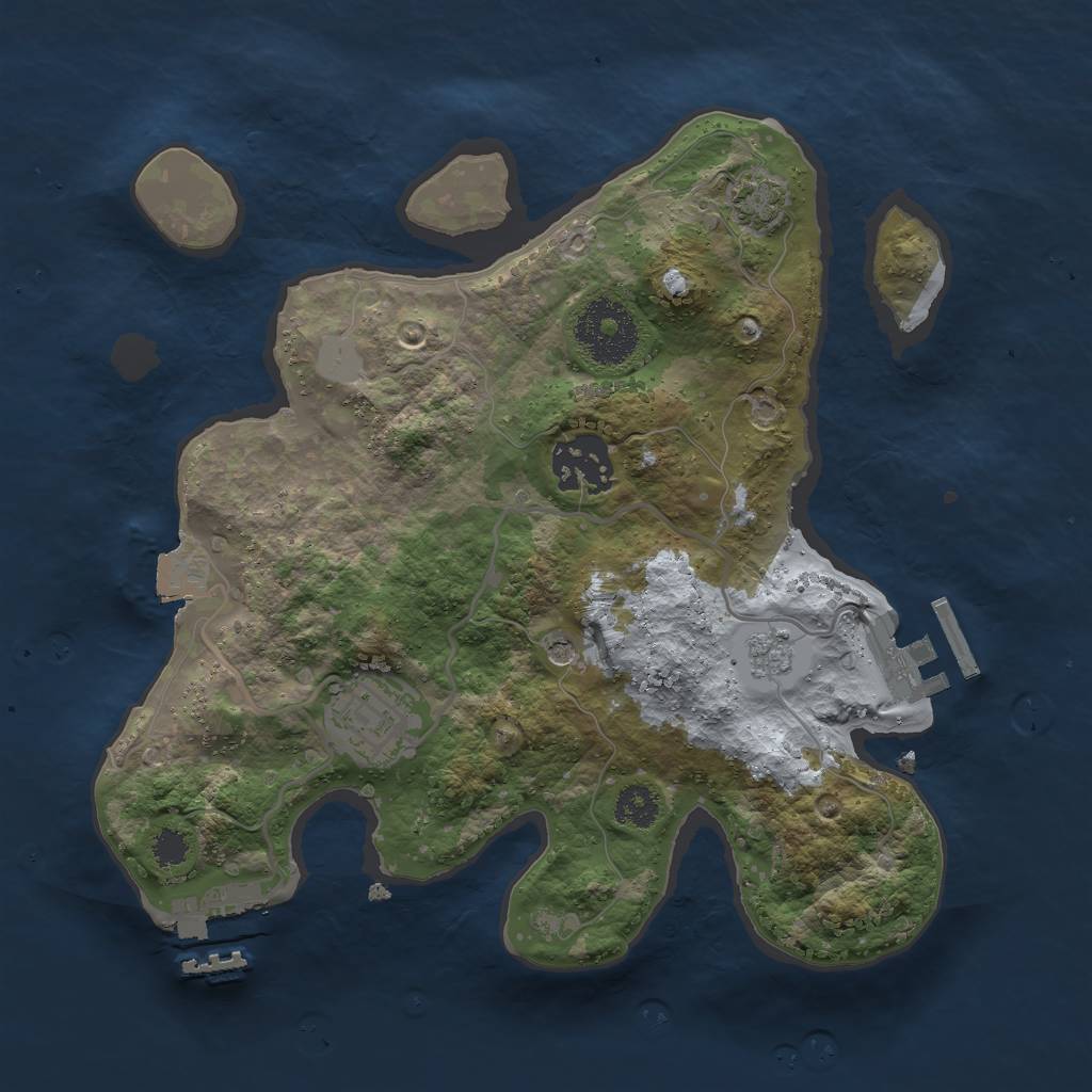 Rust Map: Procedural Map, Size: 2600, Seed: 214142, 10 Monuments