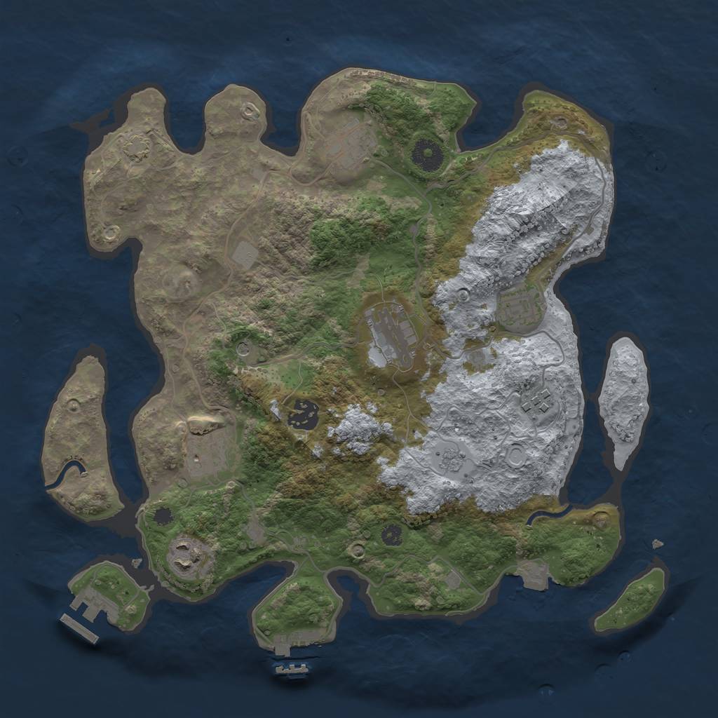 Rust Map: Procedural Map, Size: 3400, Seed: 34567890, 15 Monuments