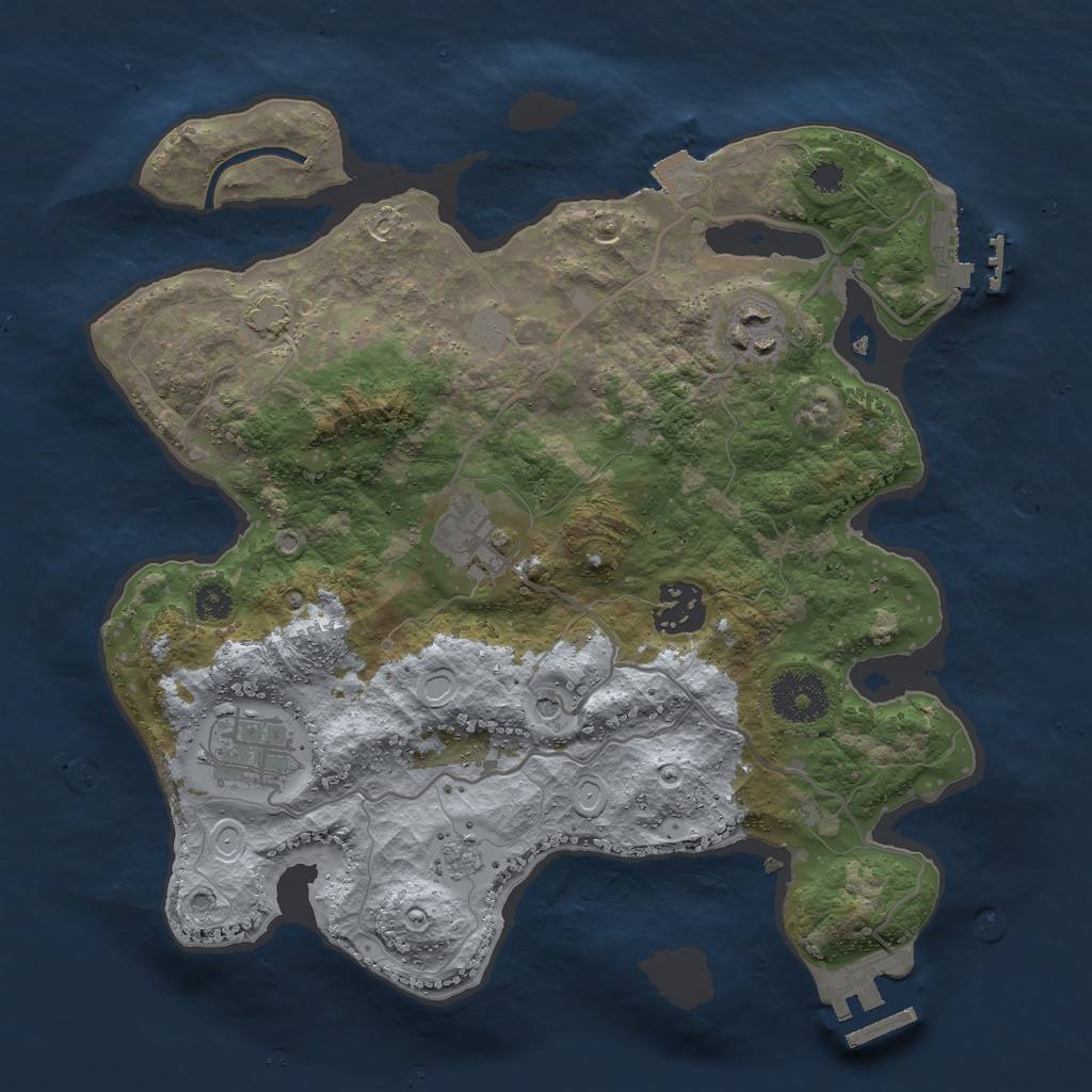 Rust Map: Procedural Map, Size: 3000, Seed: 31314, 12 Monuments