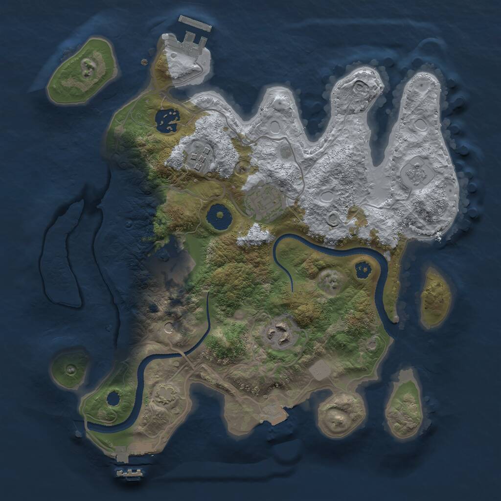 Rust Map: Procedural Map, Size: 3000, Seed: 3172658, 11 Monuments