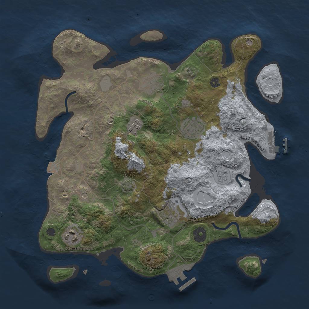 Rust Map: Procedural Map, Size: 3200, Seed: 911131760, 13 Monuments
