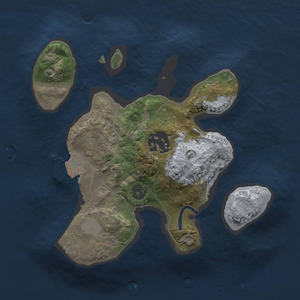 Rust Map: Procedural Map, Size: 2000, Seed: 698332647, 4 Monuments