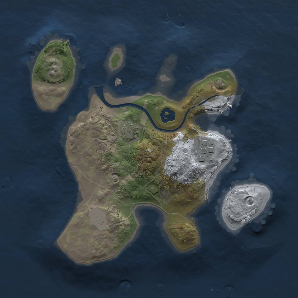 Rust Map: Procedural Map, Size: 2000, Seed: 698332647, 3 Monuments