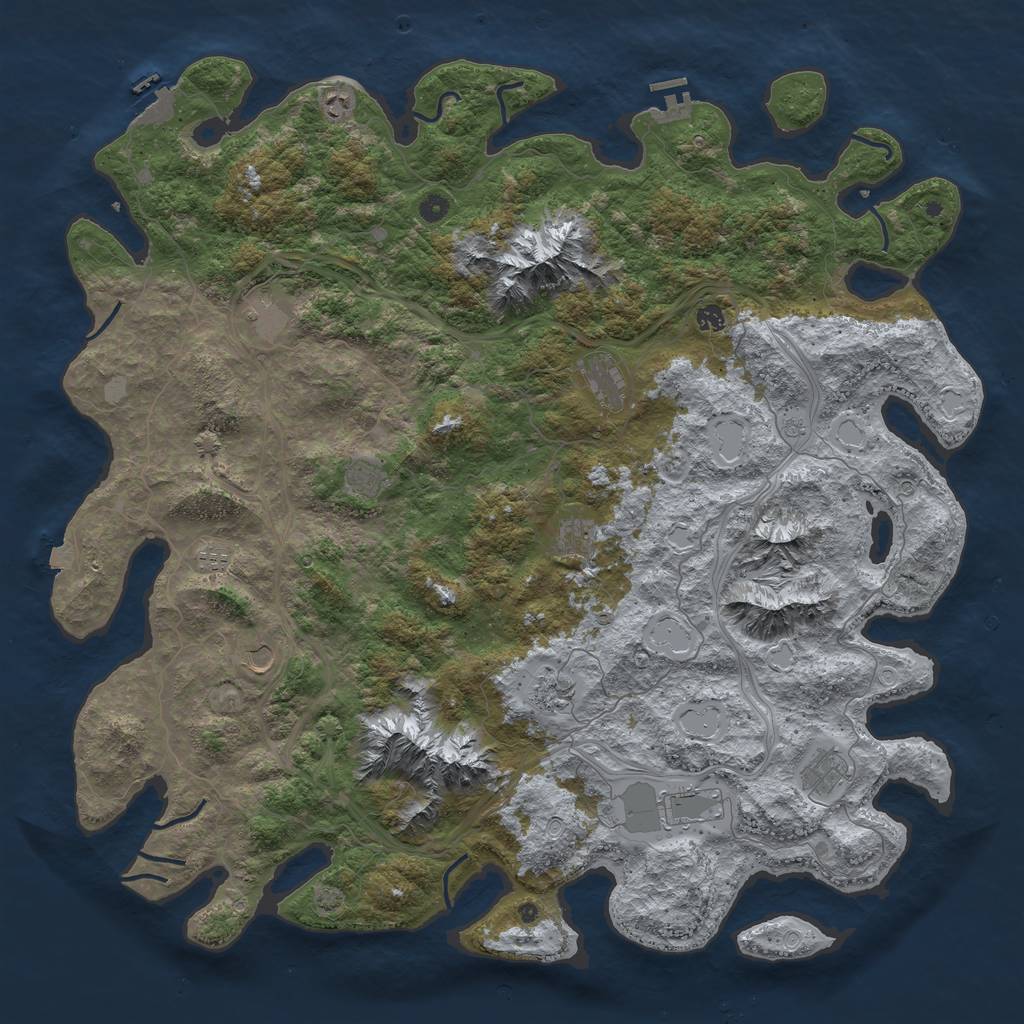 Rust Map: Procedural Map, Size: 5450, Seed: 5010551, 19 Monuments