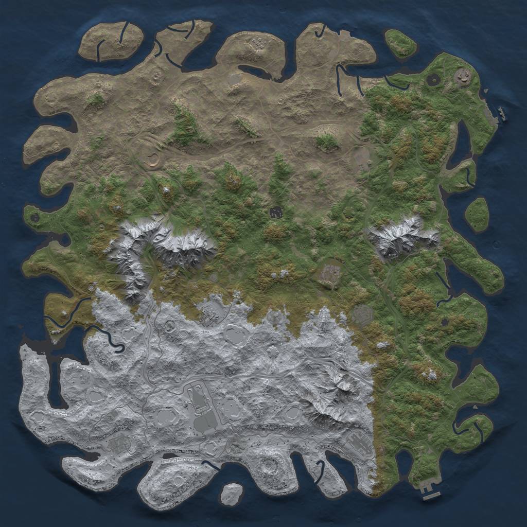 Rust Map: Procedural Map, Size: 6000, Seed: 13564, 19 Monuments