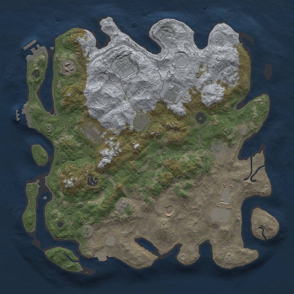 Rust Map: Procedural Map, Size: 4000, Seed: 274626668, 19 Monuments
