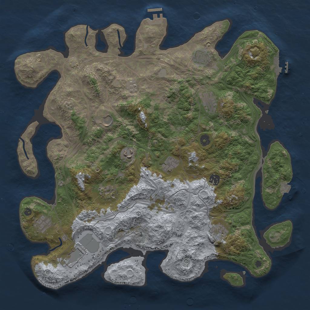 Rust Map: Procedural Map, Size: 4250, Seed: 1889479688, 19 Monuments