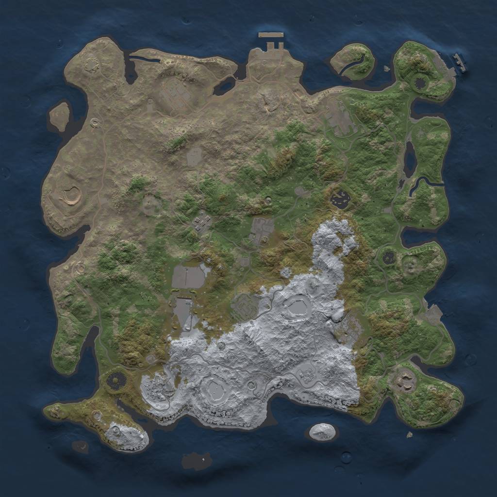 Rust Map: Procedural Map, Size: 4000, Seed: 1618777123, 19 Monuments