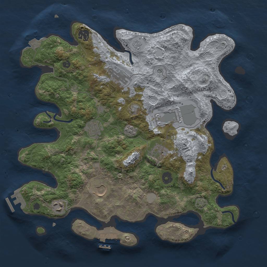 Rust Map: Procedural Map, Size: 3500, Seed: 669425696, 16 Monuments