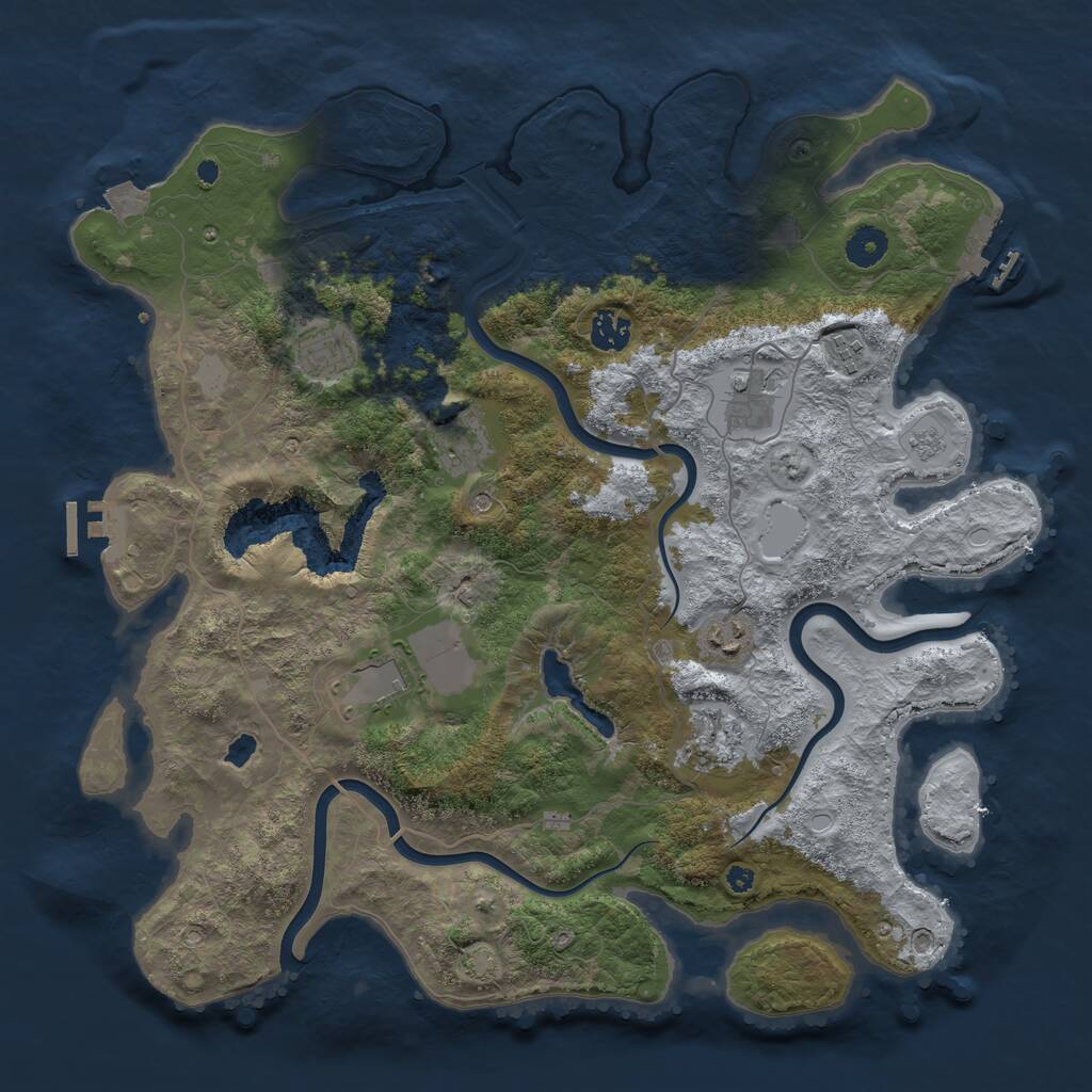 Rust Map: Procedural Map, Size: 4000, Seed: 834, 14 Monuments