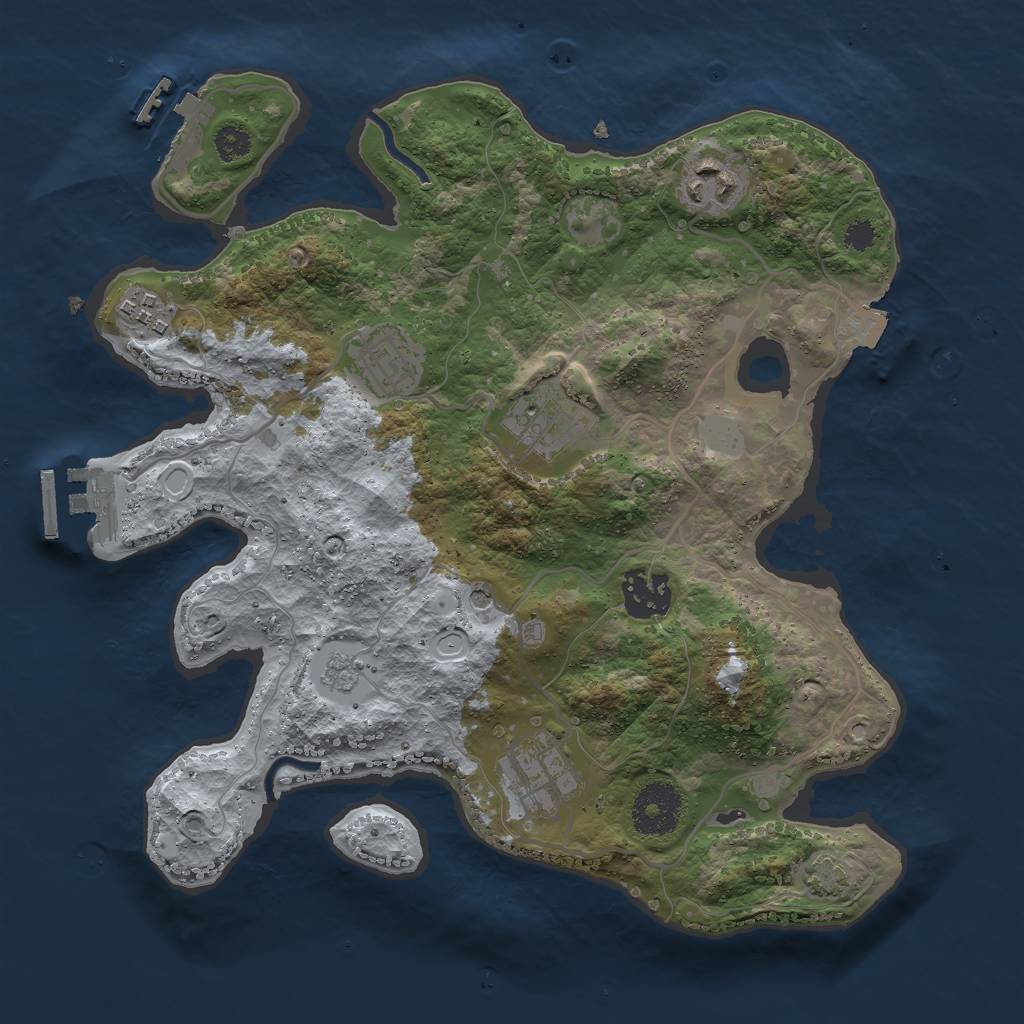 Rust Map: Procedural Map, Size: 3000, Seed: 639626, 14 Monuments