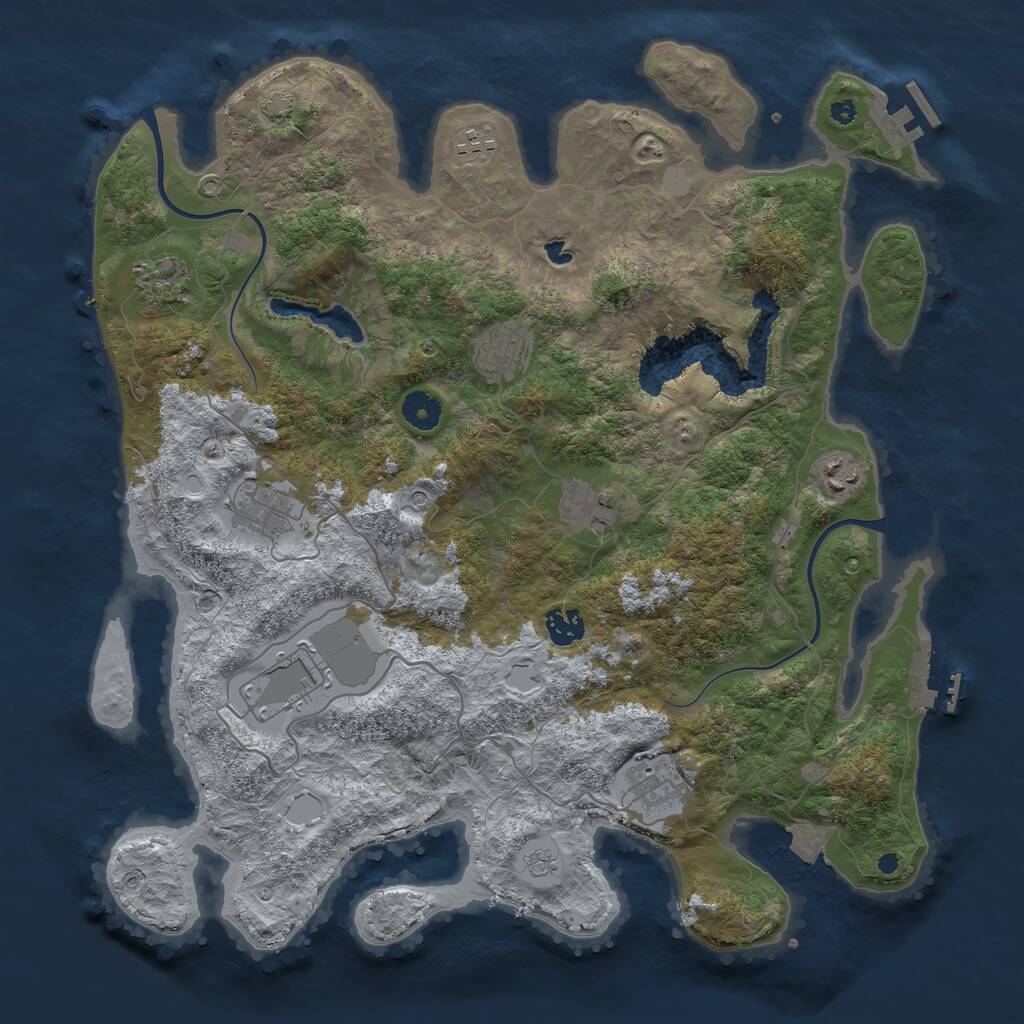 Rust Map: Procedural Map, Size: 4000, Seed: 1119814749, 15 Monuments