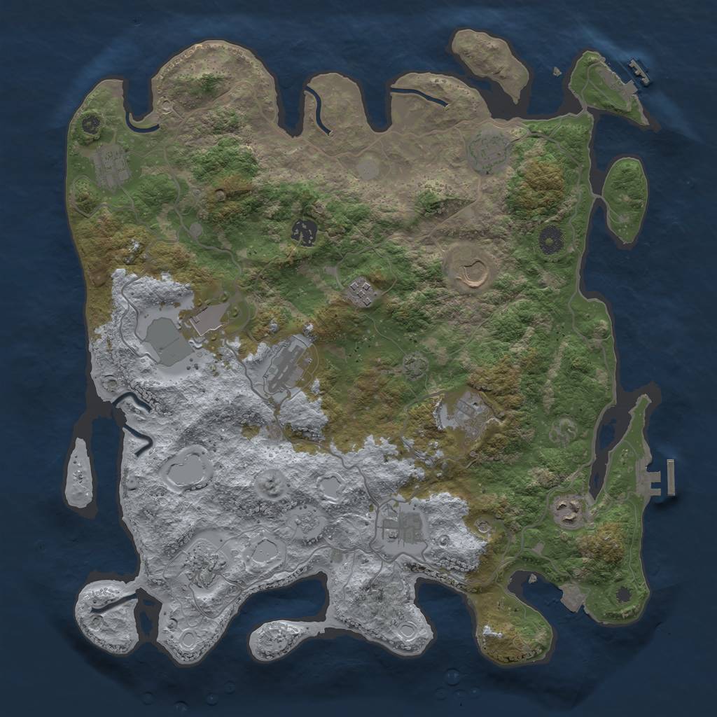 Rust Map: Procedural Map, Size: 4000, Seed: 1119814749, 19 Monuments