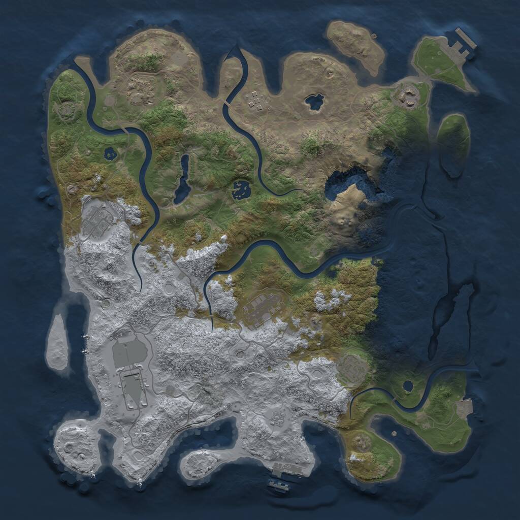 Rust Map: Procedural Map, Size: 4000, Seed: 1119814749, 14 Monuments