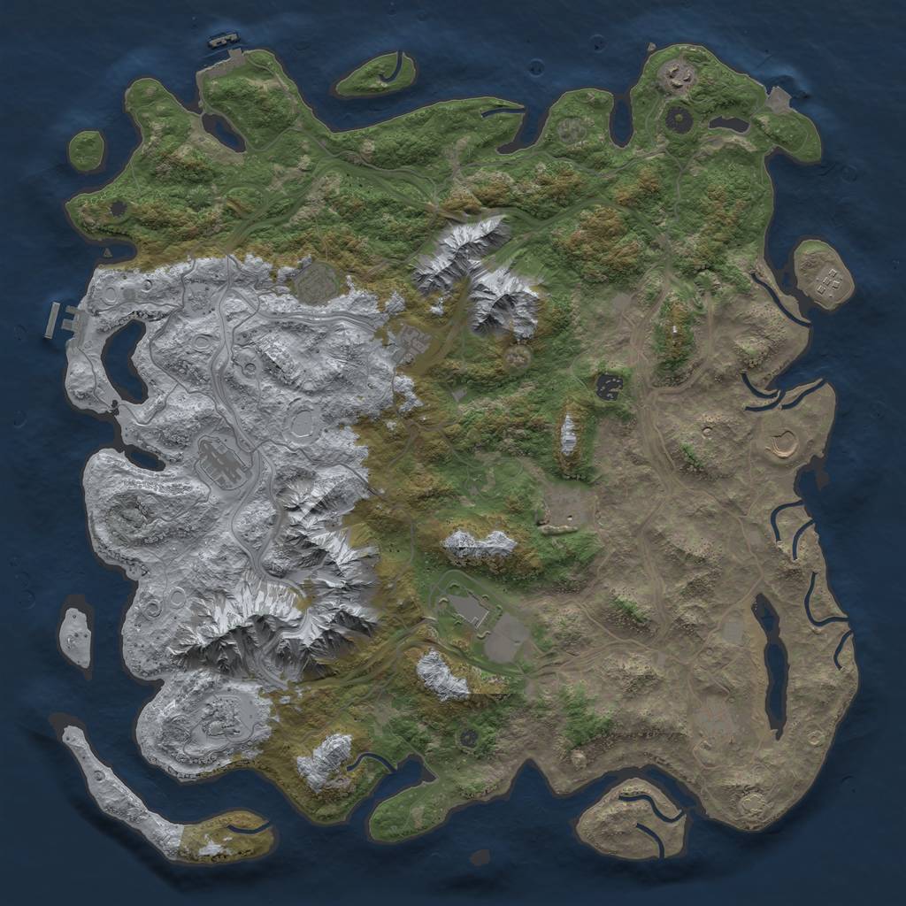 Rust Map: Procedural Map, Size: 5000, Seed: 13145811, 19 Monuments