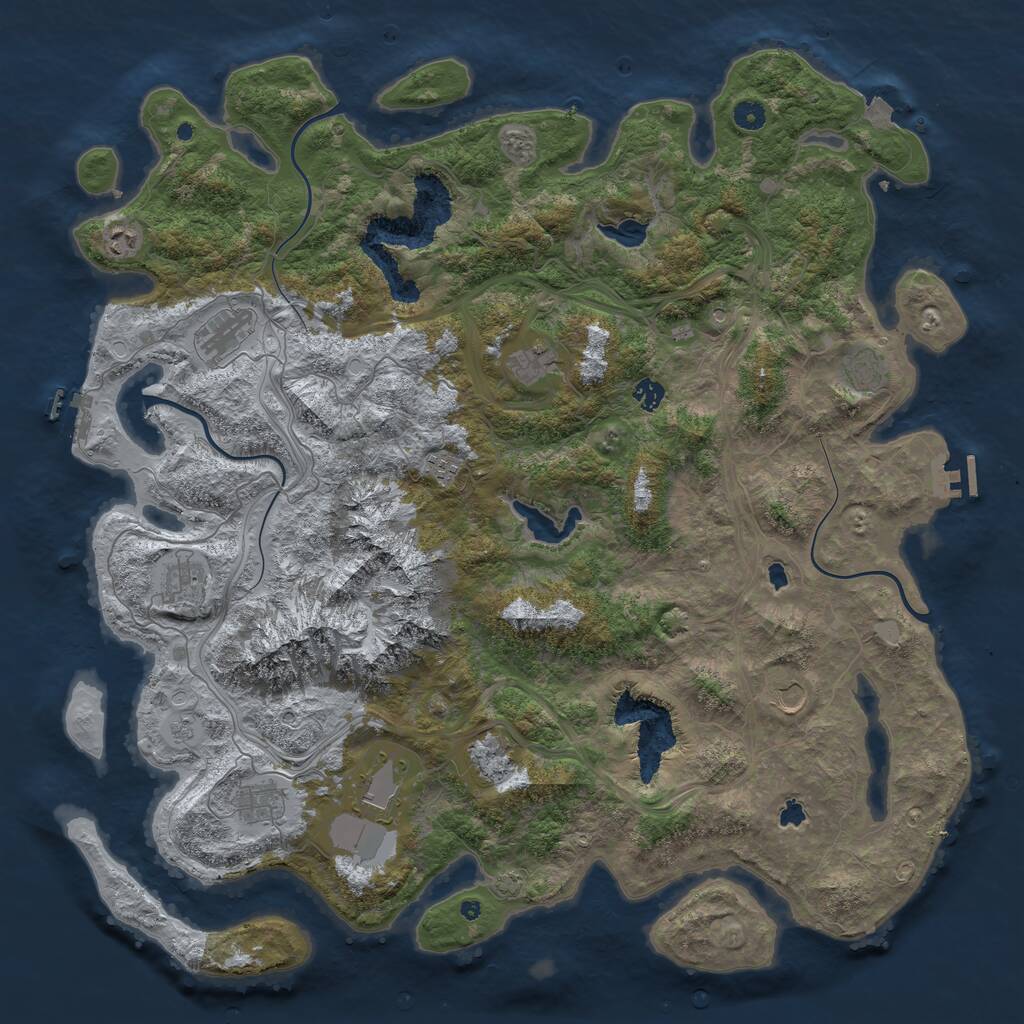 Rust Map: Procedural Map, Size: 5000, Seed: 13145811, 17 Monuments