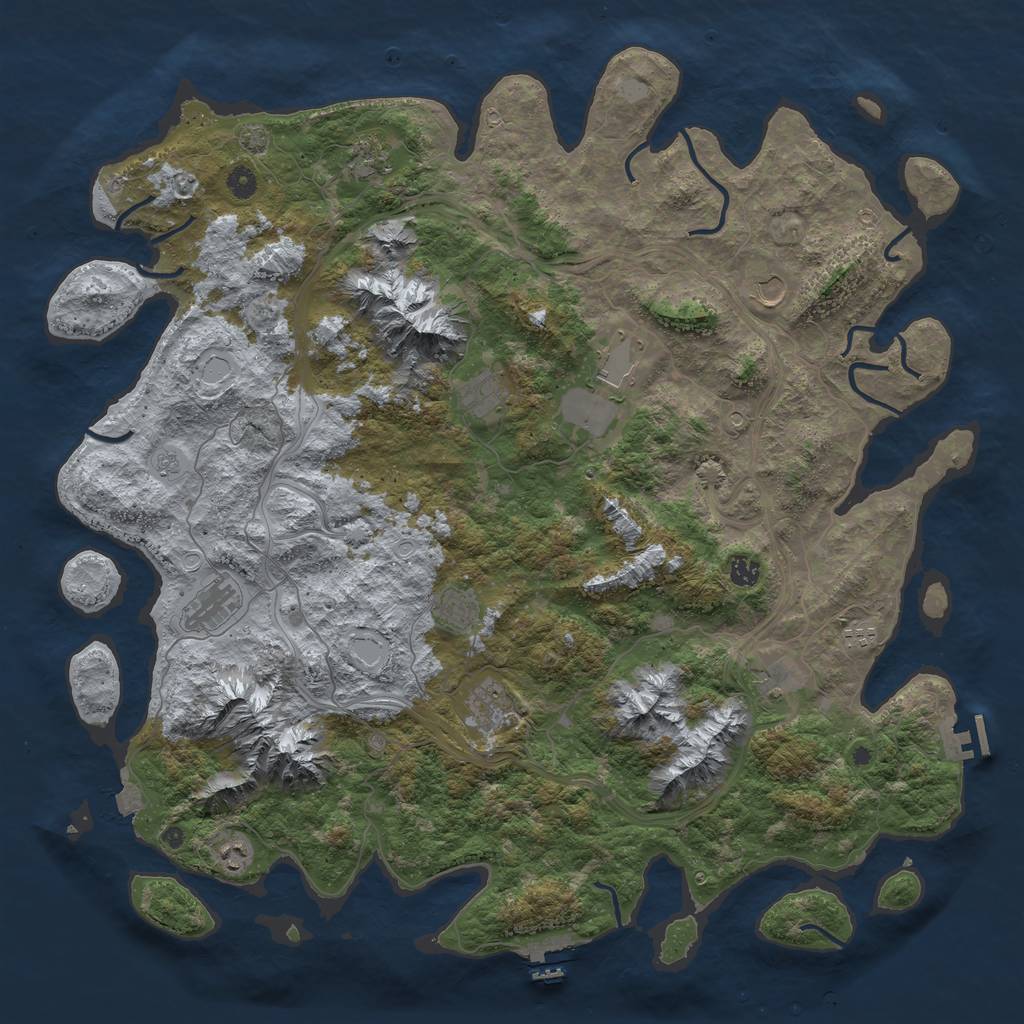 Rust Map: Procedural Map, Size: 5000, Seed: 14092024, 19 Monuments