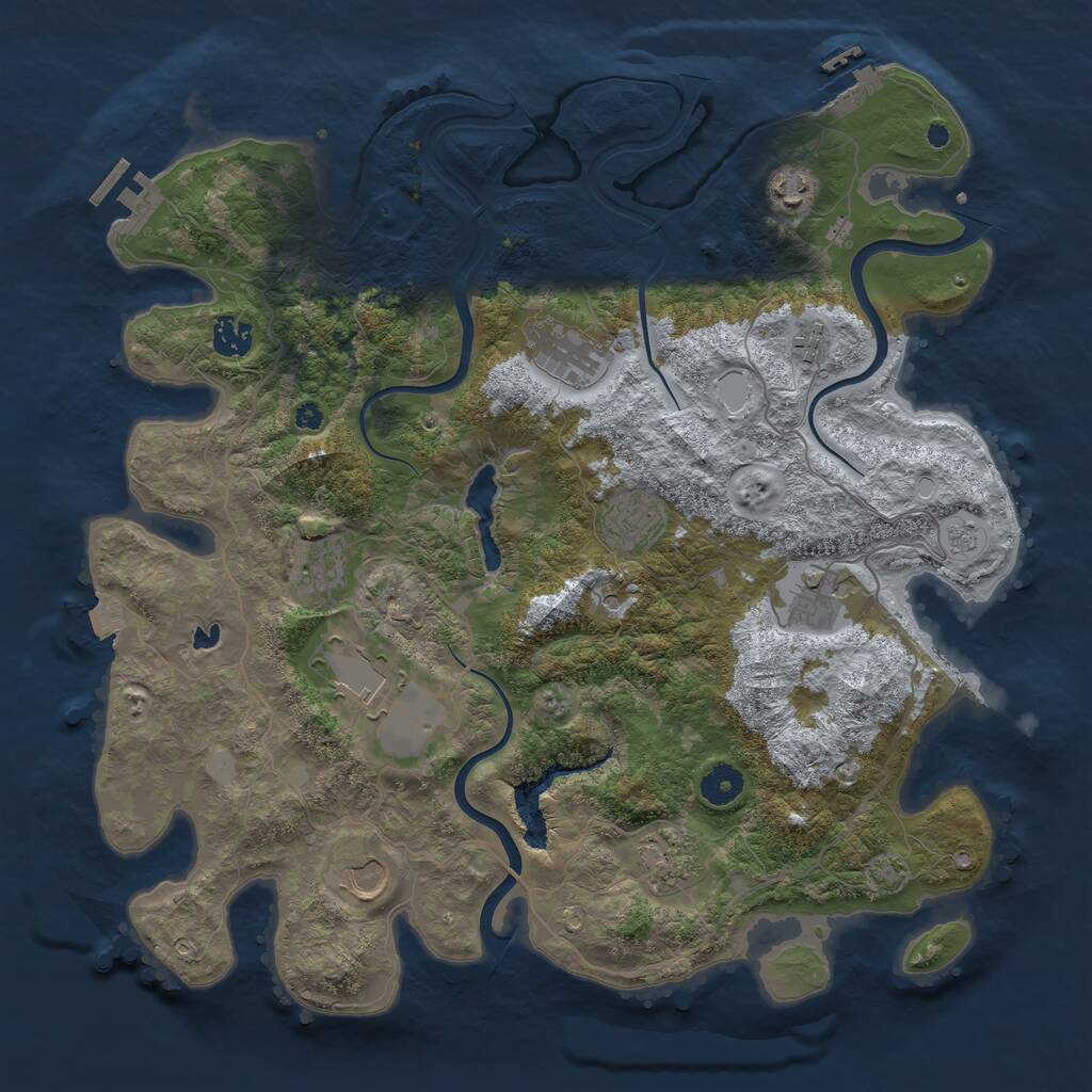 Rust Map: Procedural Map, Size: 4000, Seed: 929247254, 16 Monuments