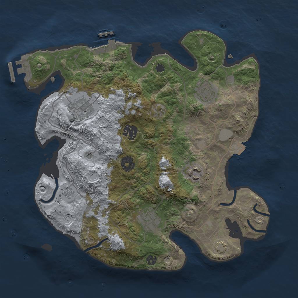 Rust Map: Procedural Map, Size: 3000, Seed: 1313442865, 13 Monuments