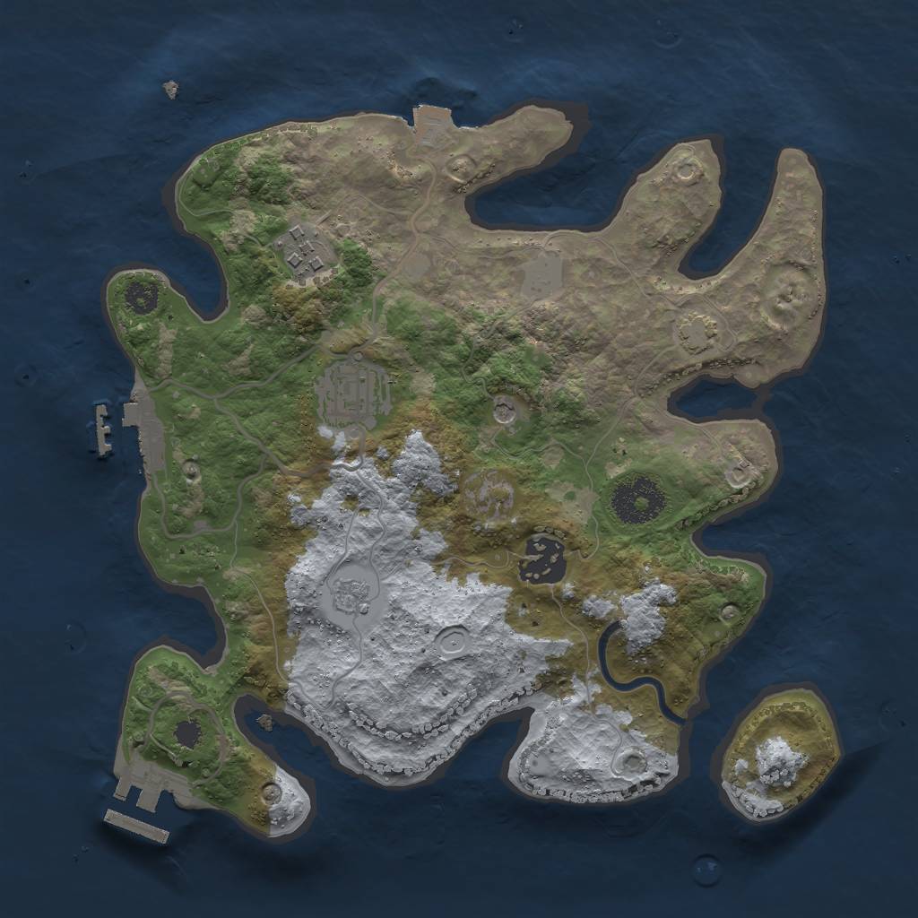 Rust Map: Procedural Map, Size: 2800, Seed: 2060083054, 11 Monuments