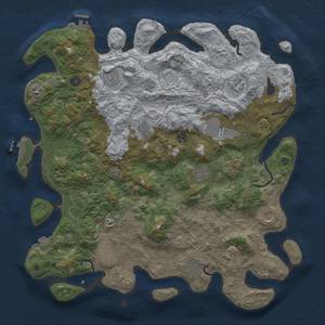 Thumbnail Rust Map: Procedural Map, Size: 4500, Seed: 938605167, 19 Monuments