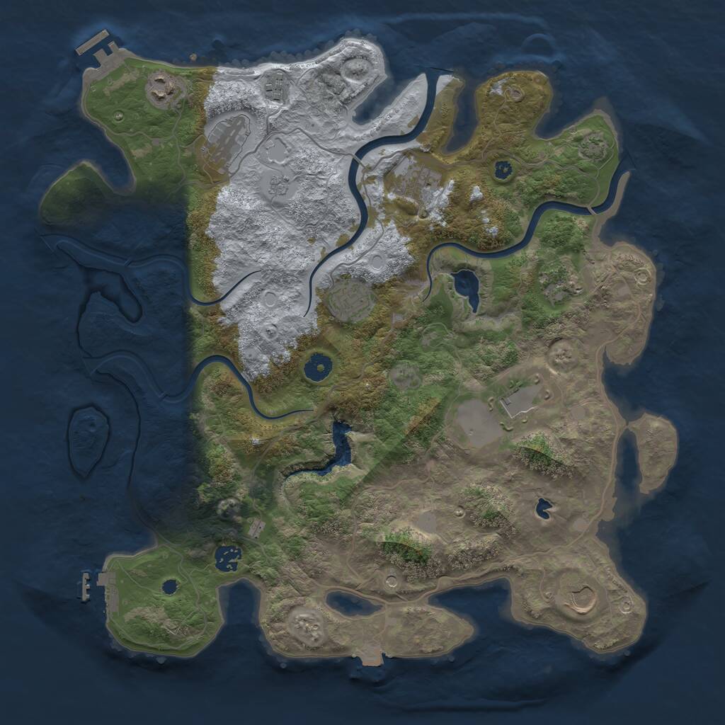 Rust Map: Procedural Map, Size: 4000, Seed: 1136660523, 15 Monuments