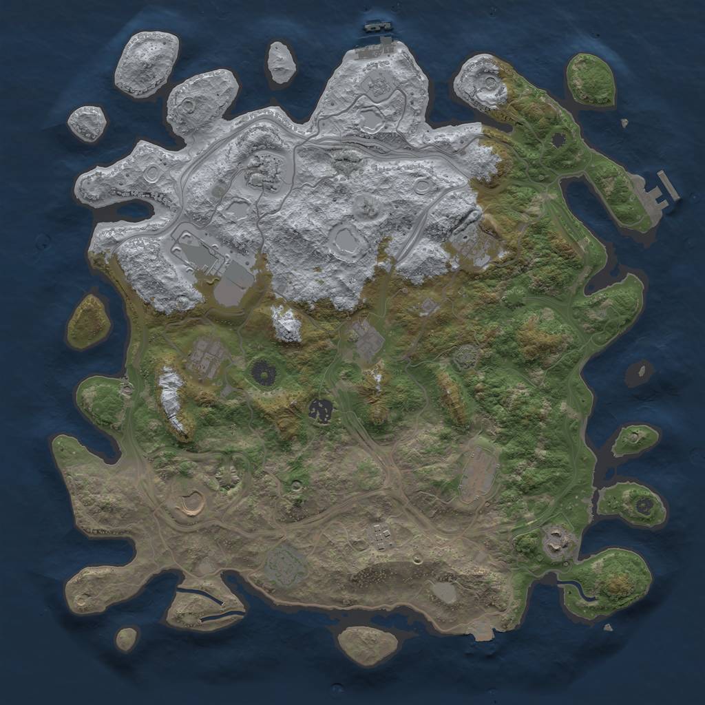 Rust Map: Procedural Map, Size: 4250, Seed: 1834001641, 19 Monuments