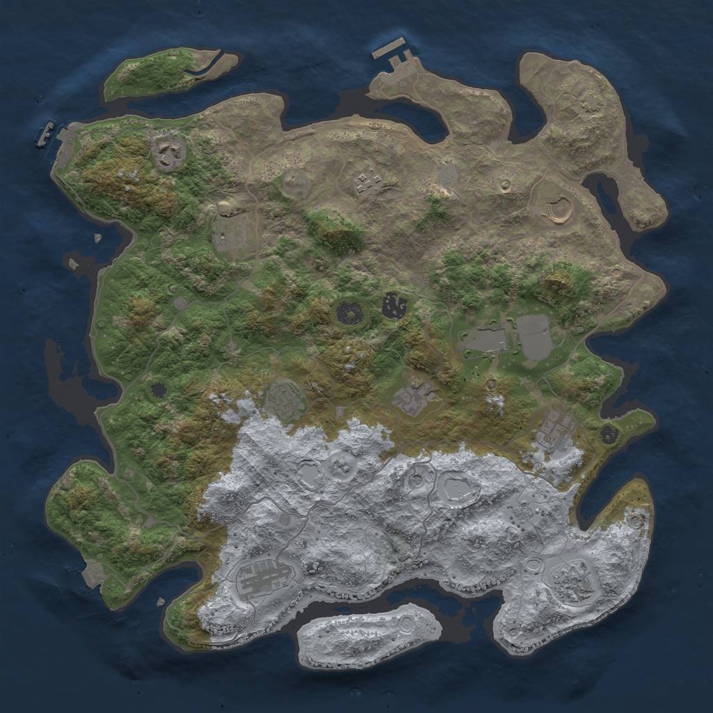 Rust Map: Procedural Map, Size: 4096, Seed: 1489761254, 19 Monuments