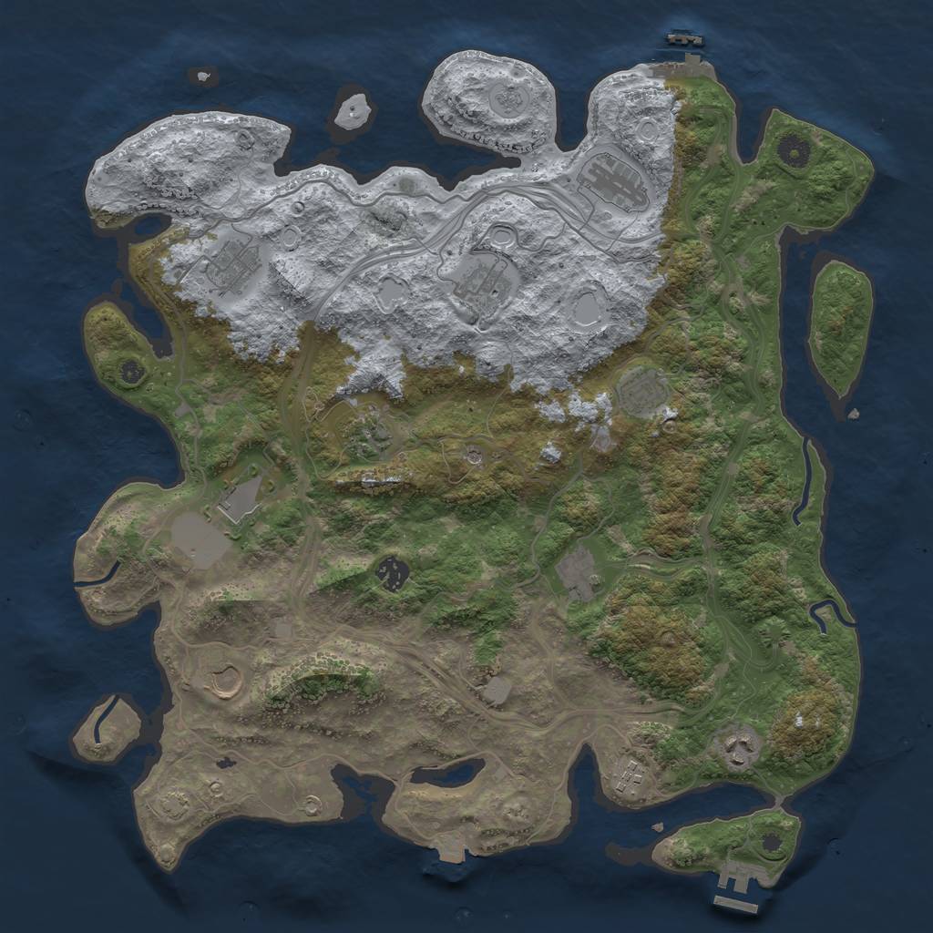 Rust Map: Procedural Map, Size: 4250, Seed: 221649693, 19 Monuments