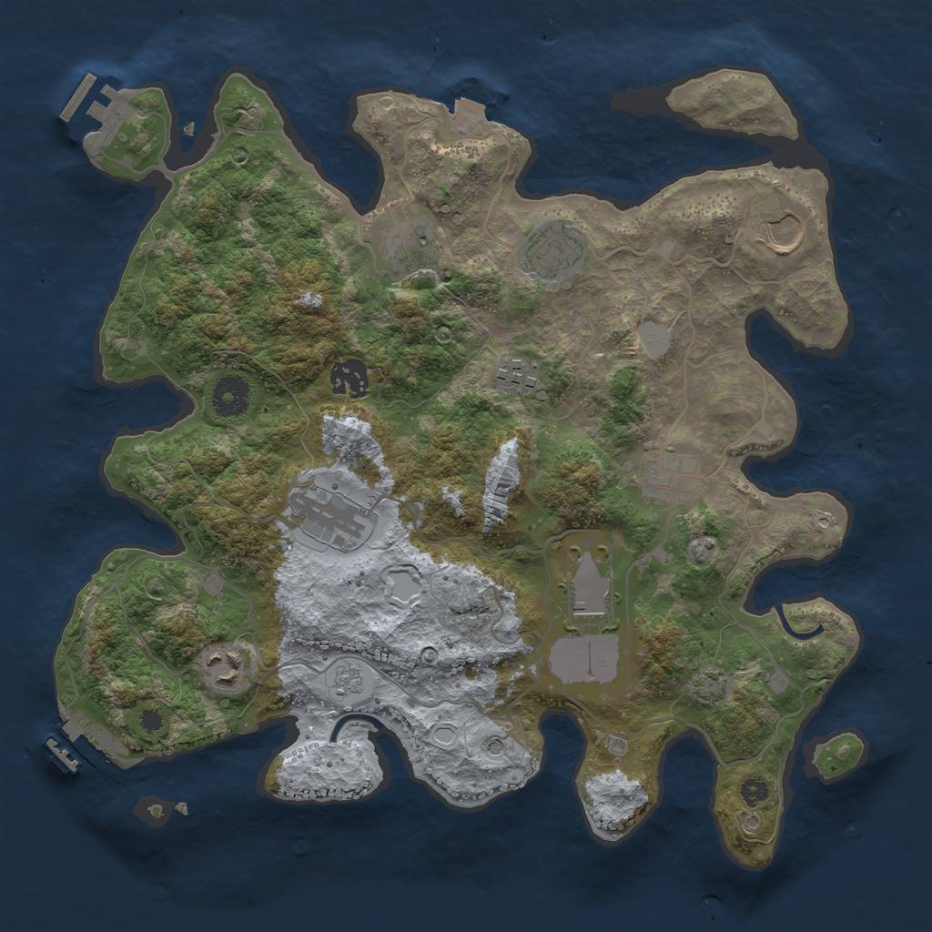 Rust Map: Procedural Map, Size: 3500, Seed: 1125786431, 17 Monuments