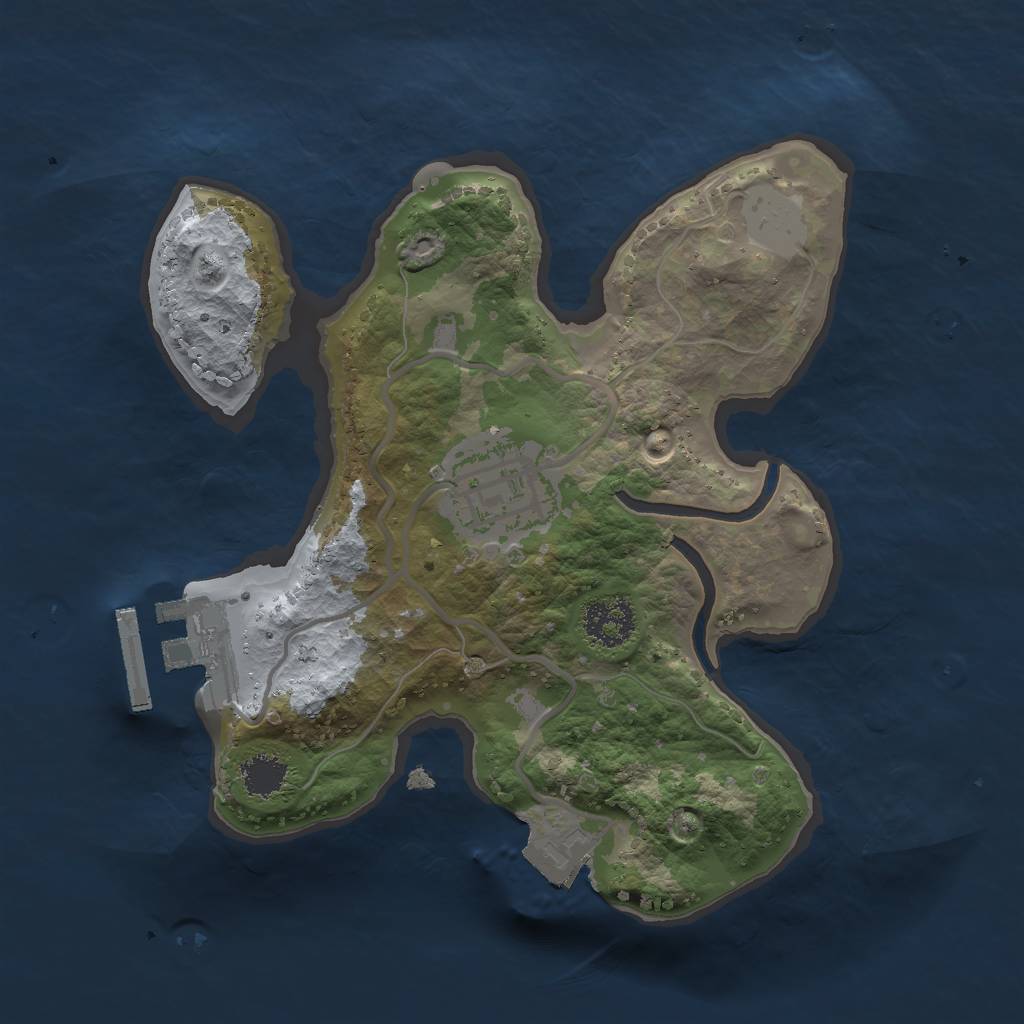 Rust Map: Procedural Map, Size: 2000, Seed: 498159569, 5 Monuments