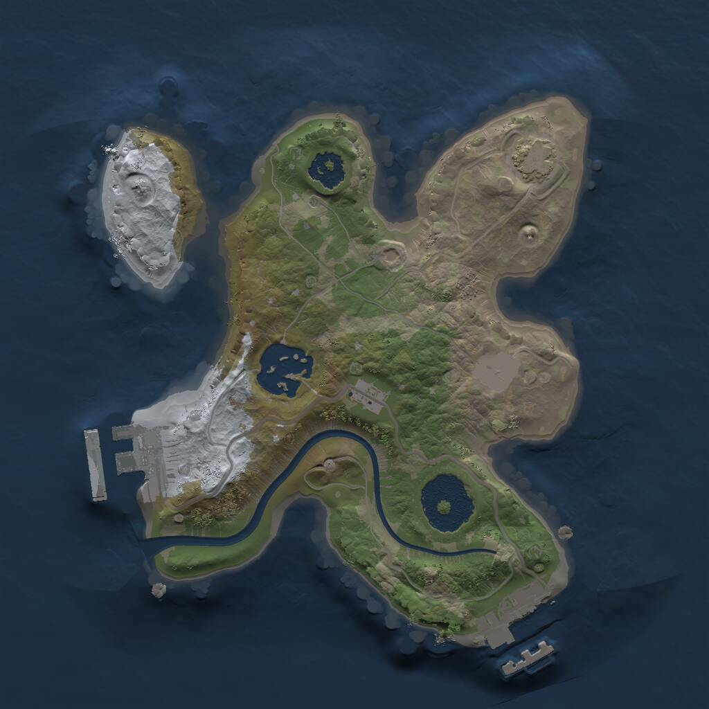 Rust Map: Procedural Map, Size: 2000, Seed: 498159569, 5 Monuments