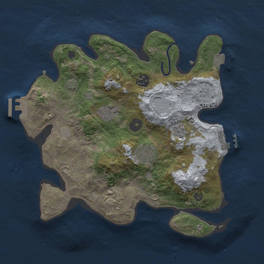 Rust Map: Procedural Map, Size: 3000, Seed: 898799668, 12 Monuments