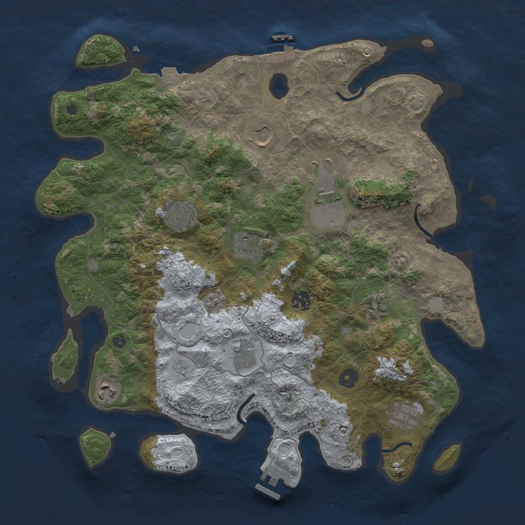 Rust Map: Procedural Map, Size: 4000, Seed: 32754, 18 Monuments