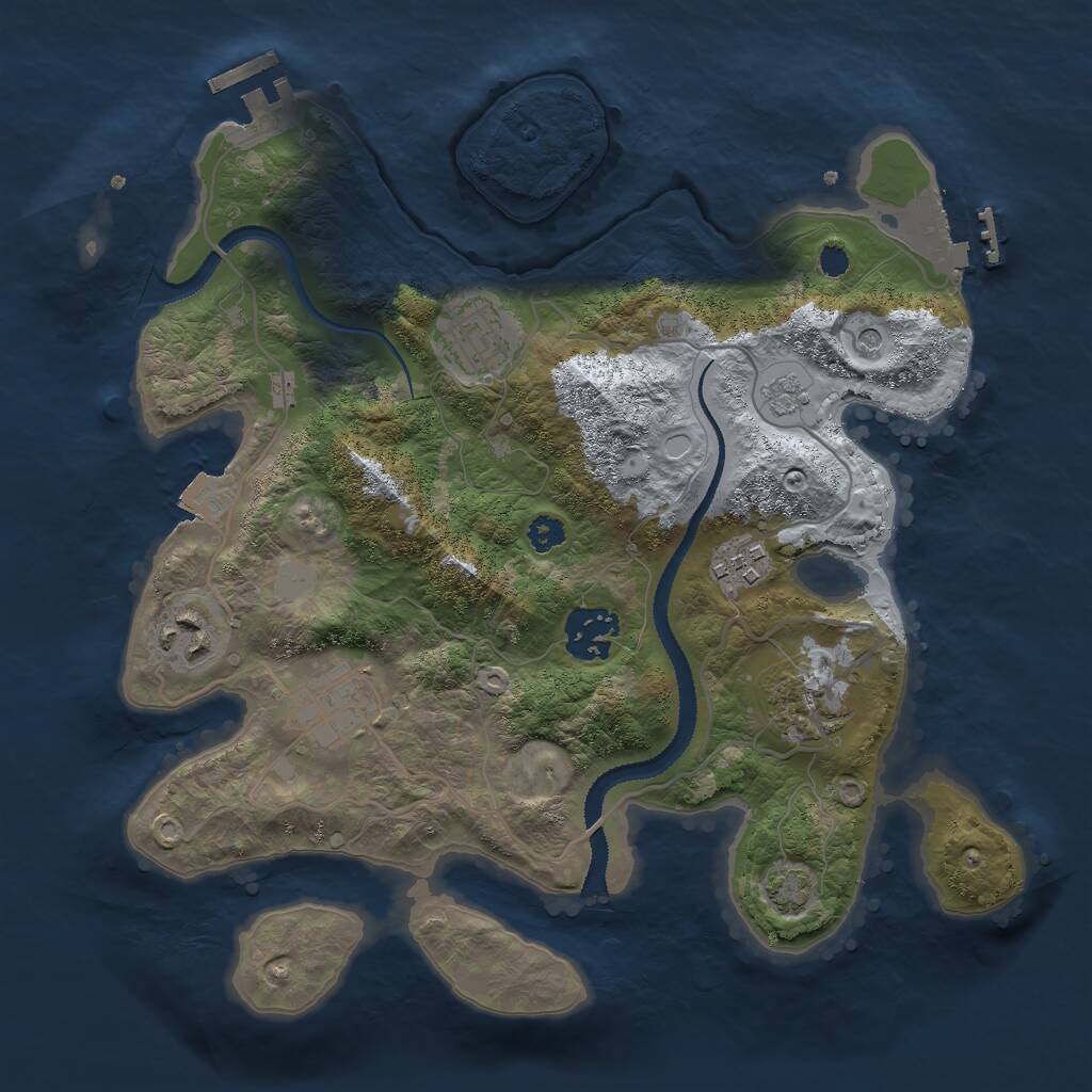 Rust Map: Procedural Map, Size: 3000, Seed: 203367760, 12 Monuments