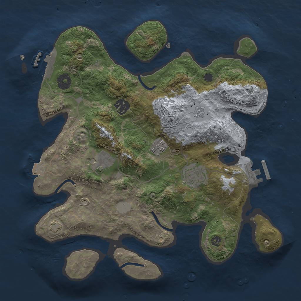 Rust Map: Procedural Map, Size: 3000, Seed: 203367760, 11 Monuments