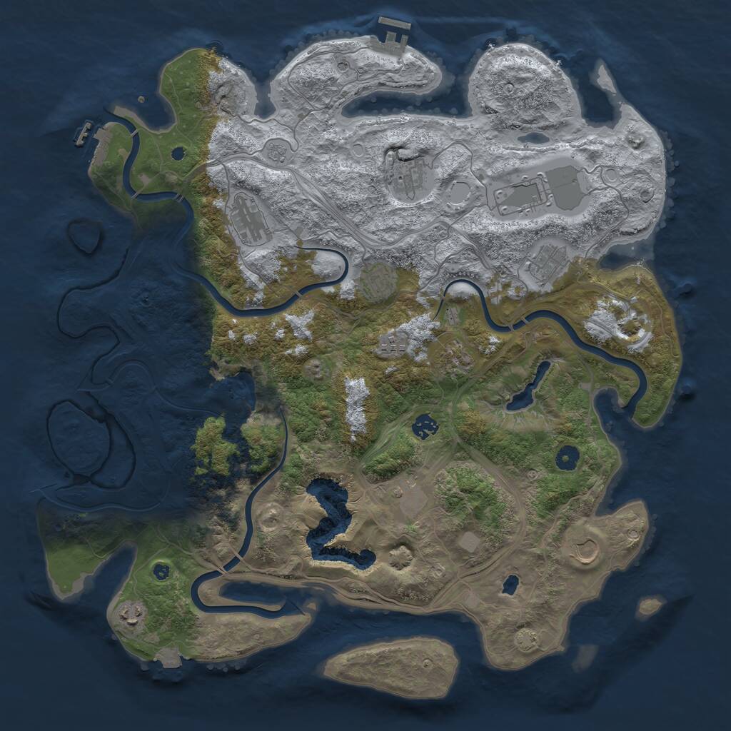 Rust Map: Procedural Map, Size: 4500, Seed: 431841091, 17 Monuments