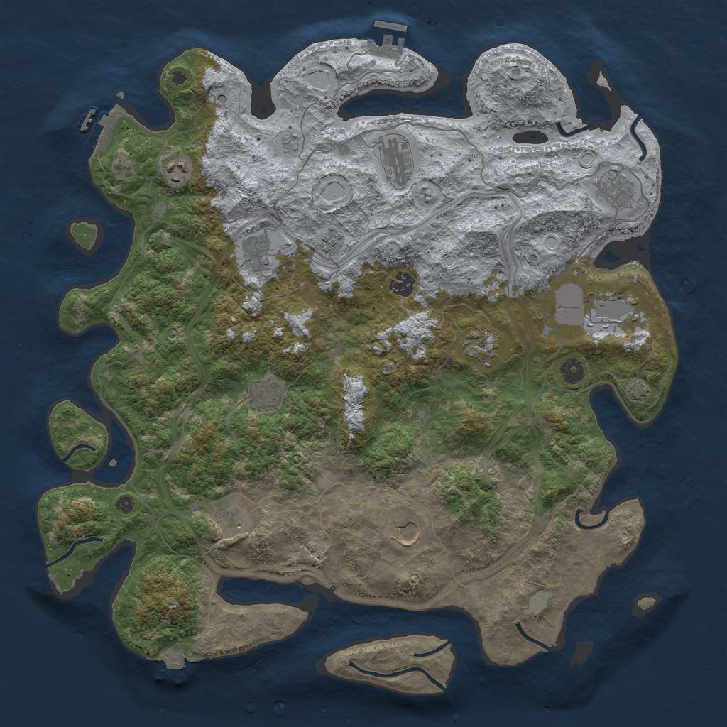 Rust Map: Procedural Map, Size: 4500, Seed: 431841091, 19 Monuments