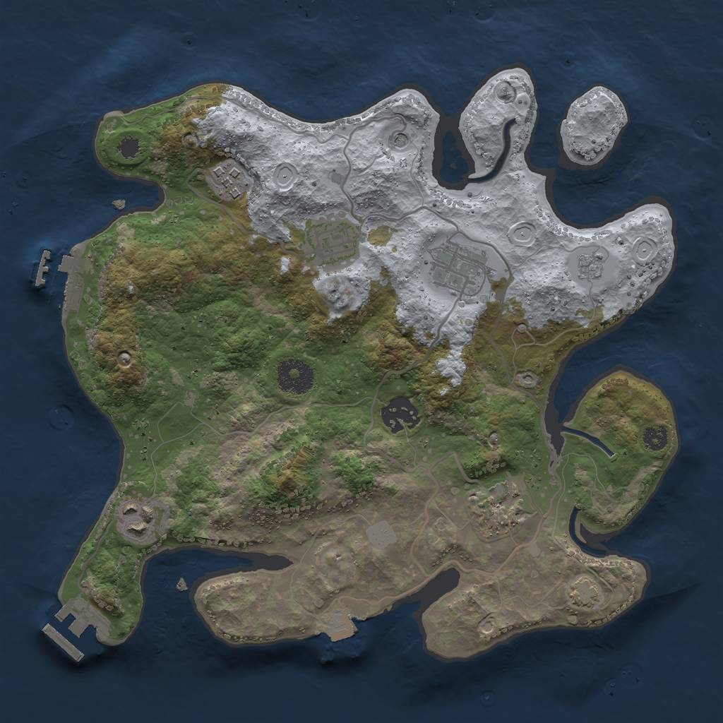 Rust Map: Procedural Map, Size: 3000, Seed: 66279, 14 Monuments