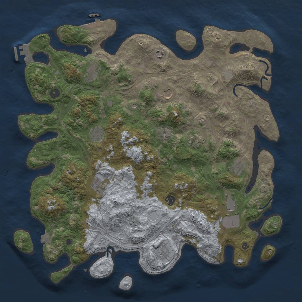 Rust Map: Procedural Map, Size: 4500, Seed: 830, 19 Monuments